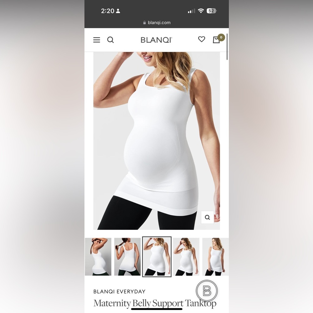 Maternity Blanqi White Tank (S)